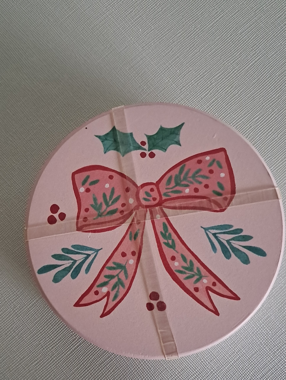 Pink Bow Set Of 4 Coasters